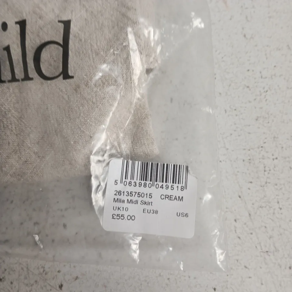 NOBODY'S CHILD MILA MIDI SKIRT – CREAM, UK10 (EU38, US6)