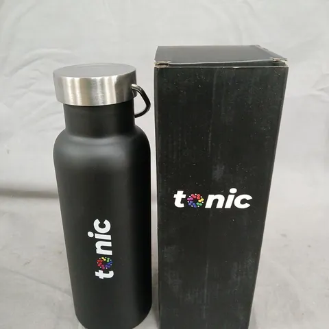 TONIC BLACK MATTE STAINLESS STEEL BOTTLE – SILVER CAP