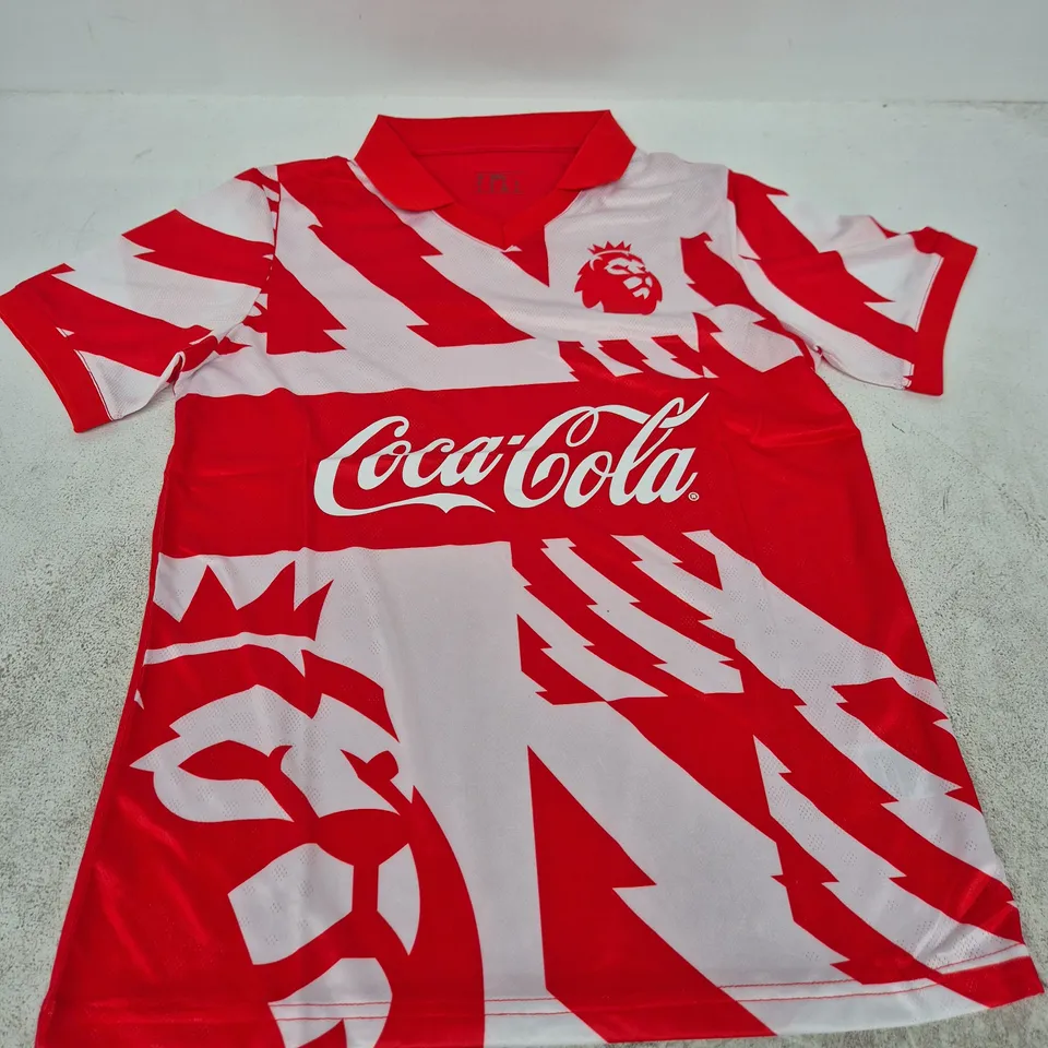 COCA-COLA X PREMIER LEAGUE VINTAGE FOOTBALL JERSEY RED/WHITE - MEDIUM