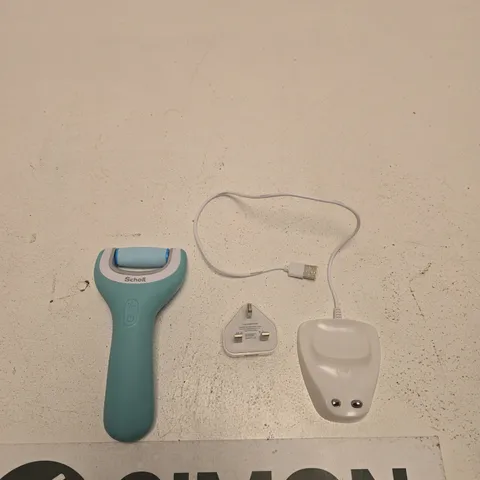 SCHOLL VELVET SMOOTH ELECTRONIC FOOT FILE – TURQUOISE WITH USB CHARGER & DOCK