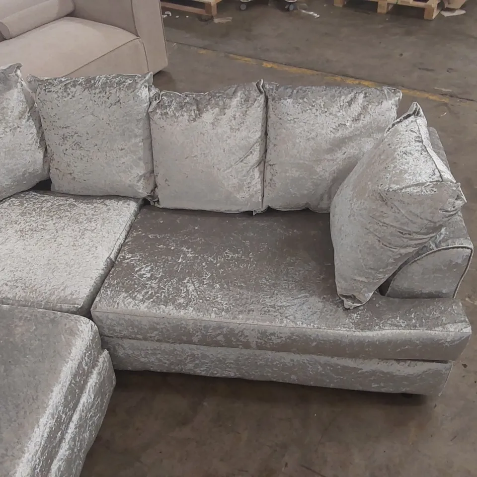 QUALITY DESIGNER TERRY 5 SEATER VELVET CORNER SECTIONAL