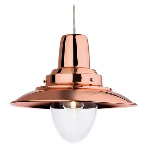 BOXED FIRSTLIGHT FISHERMAN 1 LIGHT CEILING PENDANT COPPER GLASS SHADE