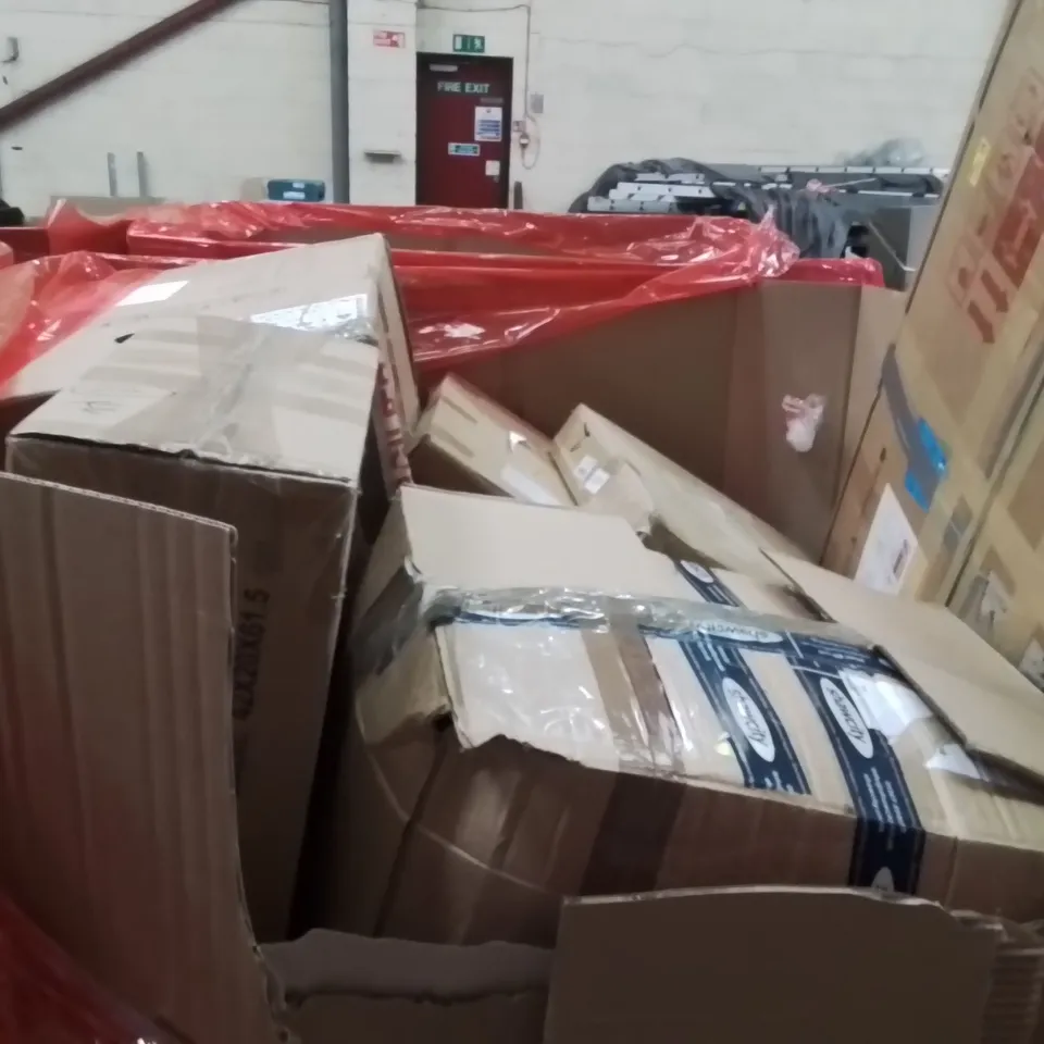 PALLET OF ASSORTED HOUSEHOLD GOODS AND PRODUCTS TO INCLUDE;VACUUM CLEANER,STORAGE RACK,BABY TOYS 