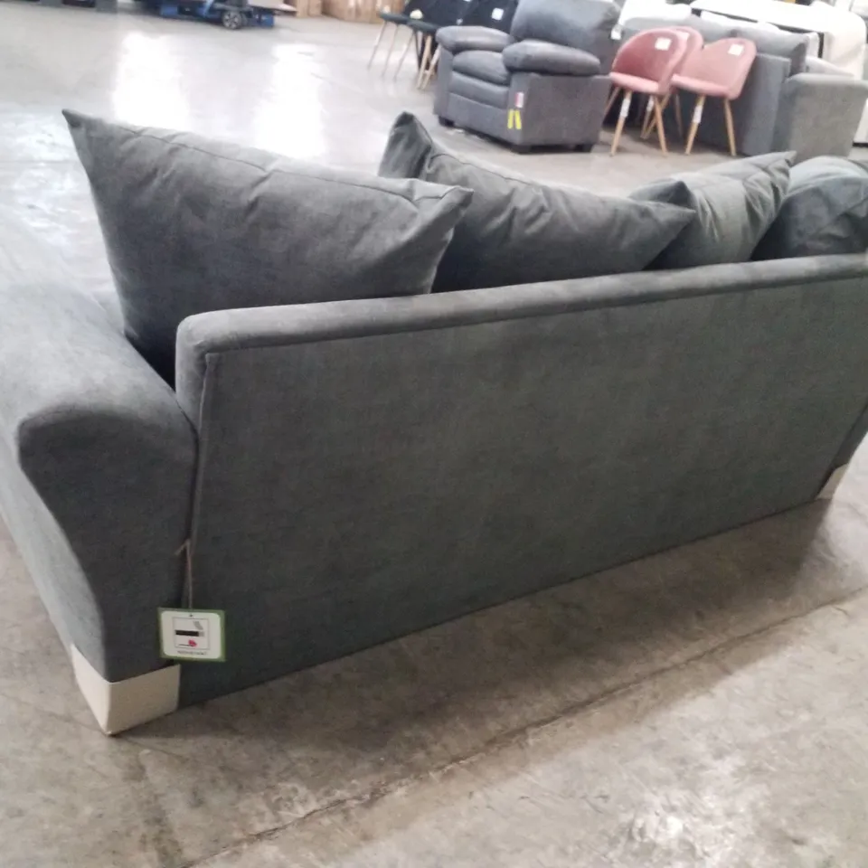 QUALITY DESIGNER DURY 3 SEATER SOFA - DARK GREY FABRIC