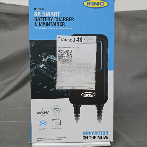 BOXED RING 8A SMART BATTERY CHARGER & MAINTAINER