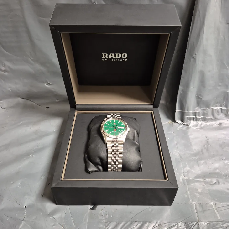 BOXED RADO ANALOG GREEN DIAL WATCH