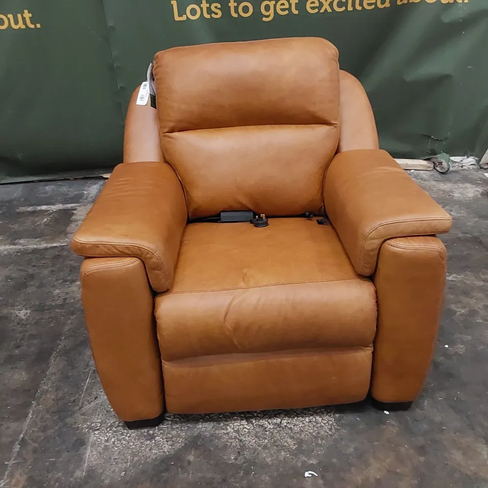 QUALITY ITALIAN DESIGNER PARMA NEW ELECTRIC RECLINER CHAIR BROWN LEATHER