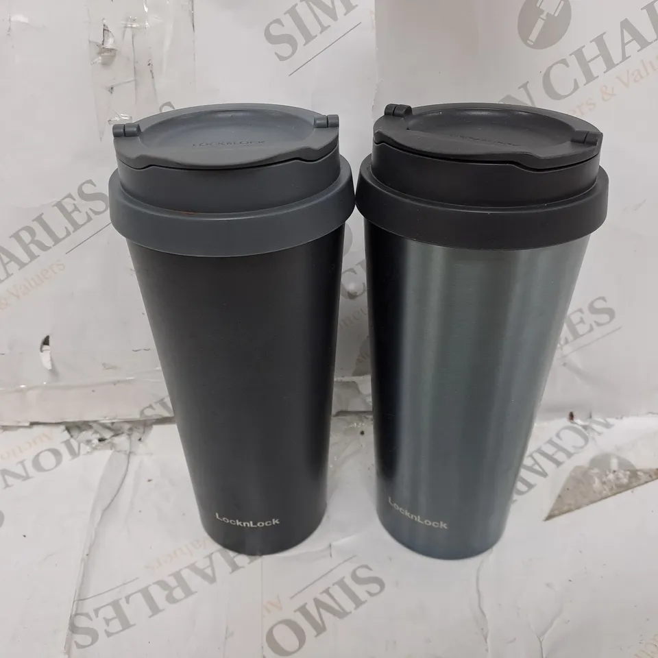 LOCK & LOCK SET OF 2 INSULATED CLIP TUMBLERS 540ML EACH