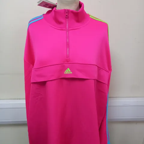 ADIDAS LOGO HALF ZIP SHIRT SIZE 2XL