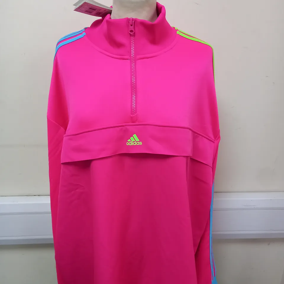 ADIDAS LOGO HALF ZIP SHIRT SIZE 2XL