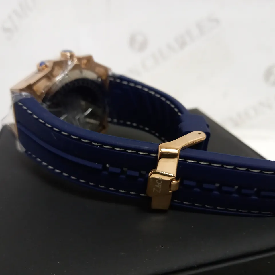 ZIHLMANN & CO TRIPLE DIAL STUD DETAIL RUBBER STRAP WATCH RRP £520