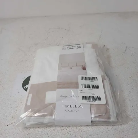 CATHERINE LANSFIELD TIMELESS COLLECTION SOFT MONO PANEL DUVET SET NATURAL DOUBLE