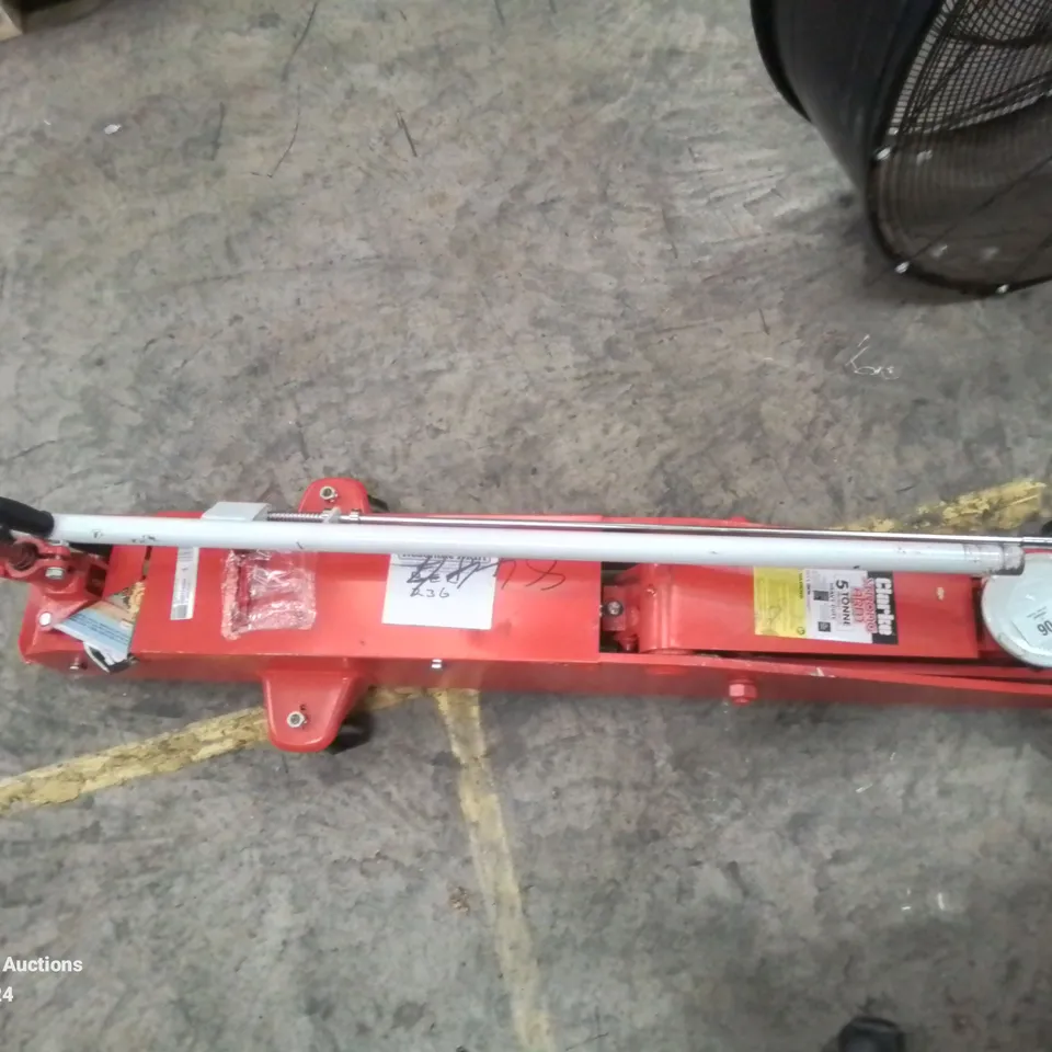 CLARKE STRONG ARM LONG REACHING 5 TONNE GARAGE TROLLEY JACK