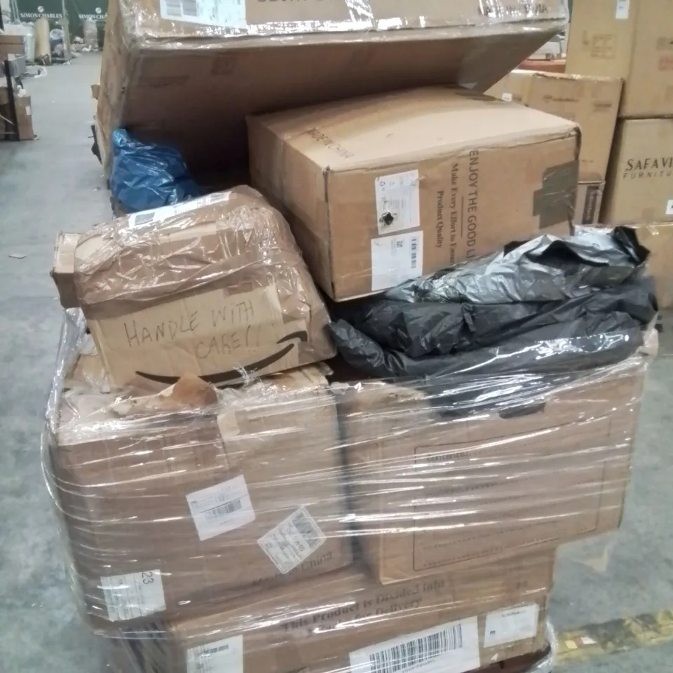 PALLET CONTAINING VARIOUS ASSORTED INCOMPLETE FURNITURE PARTS AND OTHER HOUSEHOLD ITEMS 