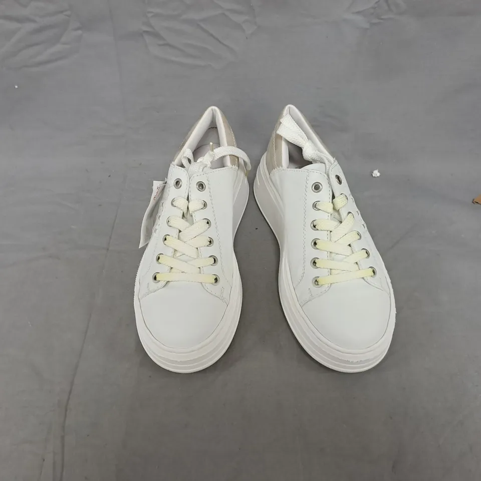 RIEKER WHITE PLATFORM SNEAKERS – WOMEN'S CASUAL SHOES - SIZE 5