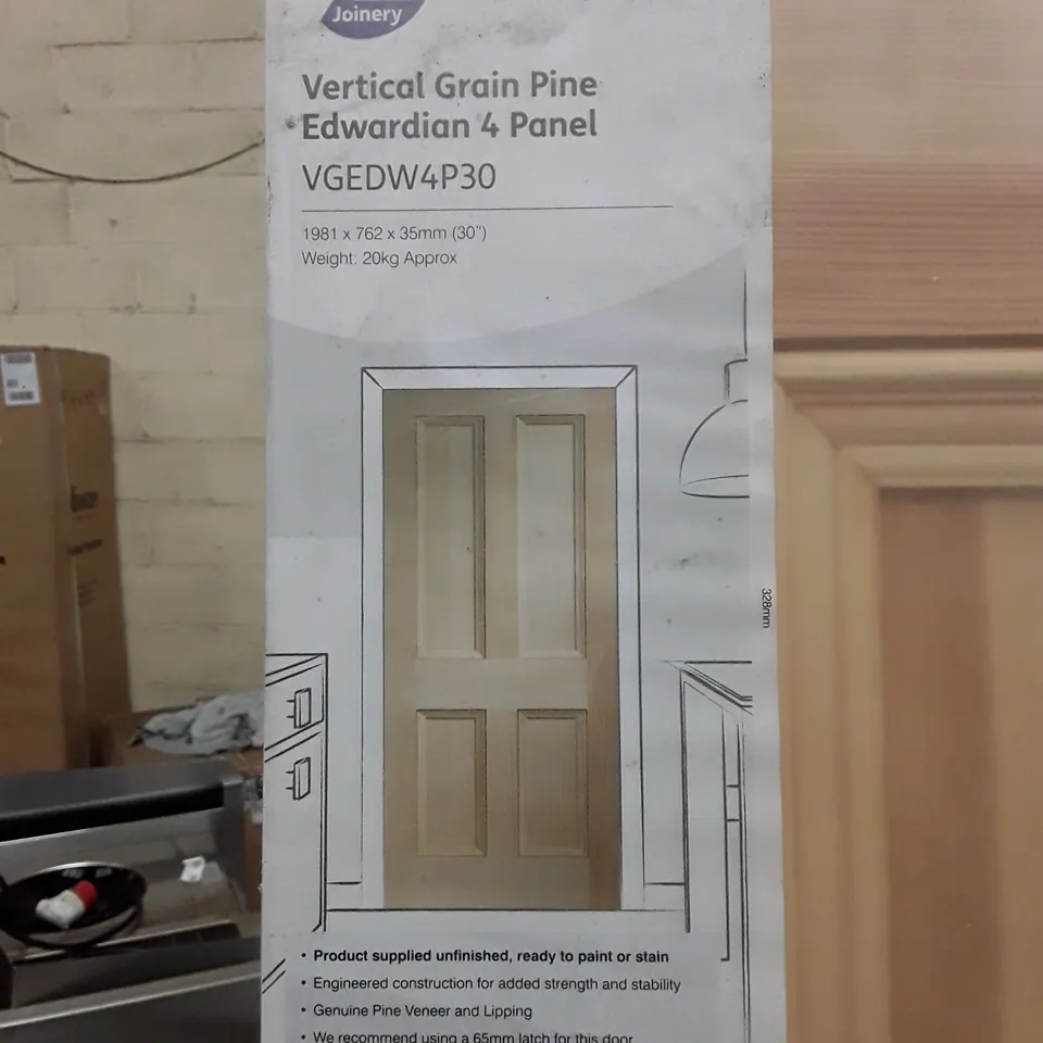 XL JOINERY VERTICAL GRAIN PINE EDWARDIAN 4 PANEL INTERNAL DOOR 1981×762×35MM