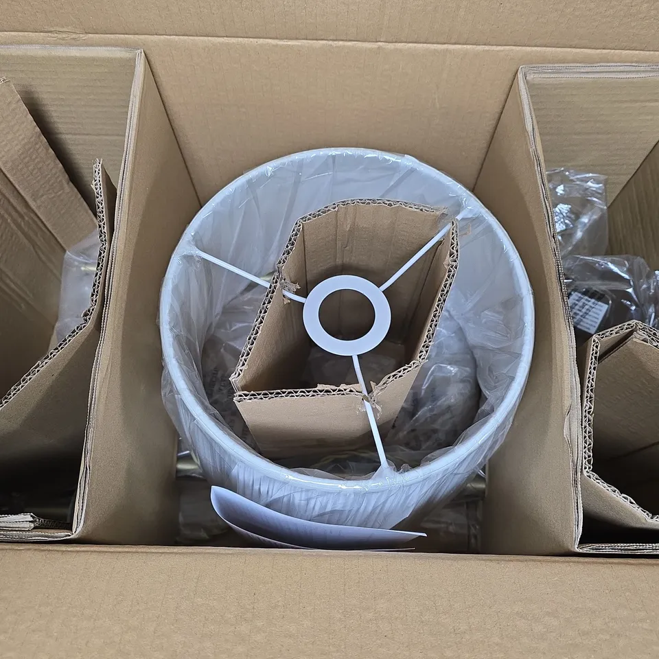 LAURA ASHLEY HEMSLEY FLOOR LAMP – ANTIQUE BRASS IVORY (BOXED)