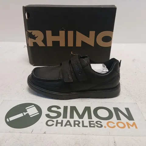 RHINO MISSION BLACK LEATHER SHOES – VELCRO, UK 9 (EU 43)