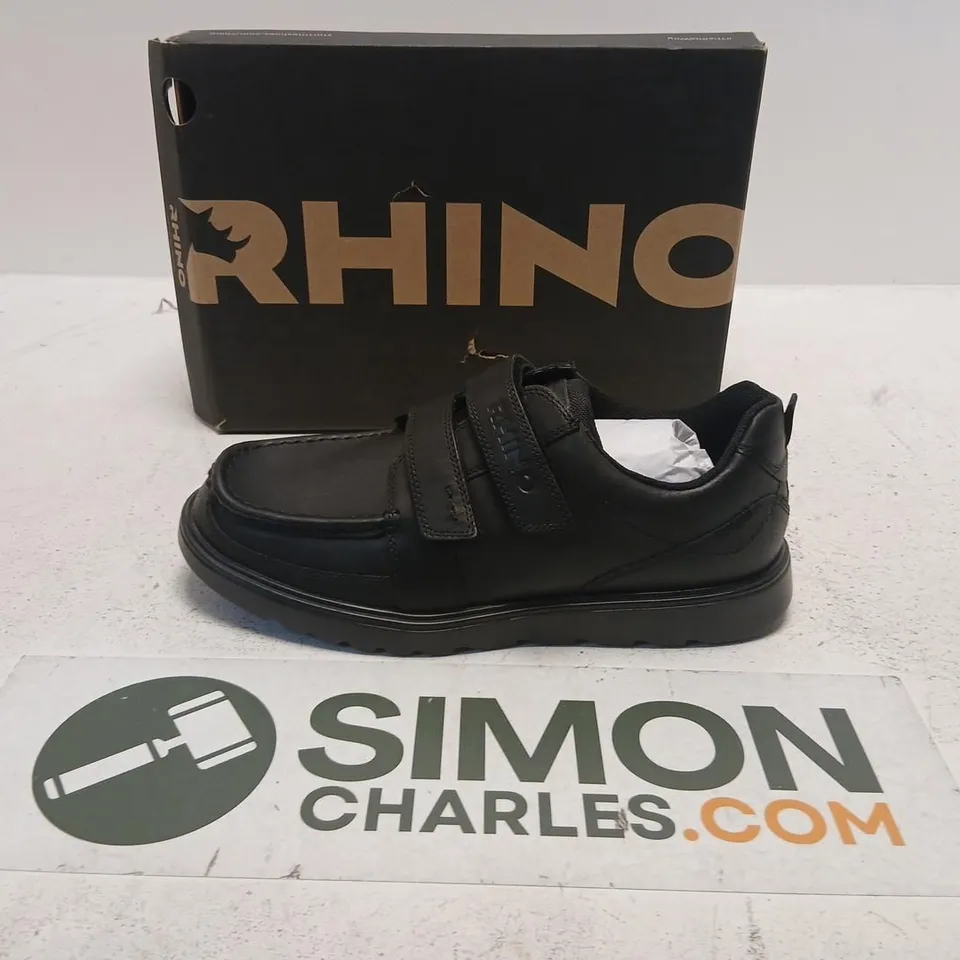 RHINO MISSION BLACK LEATHER SHOES – VELCRO, UK 9 (EU 43)