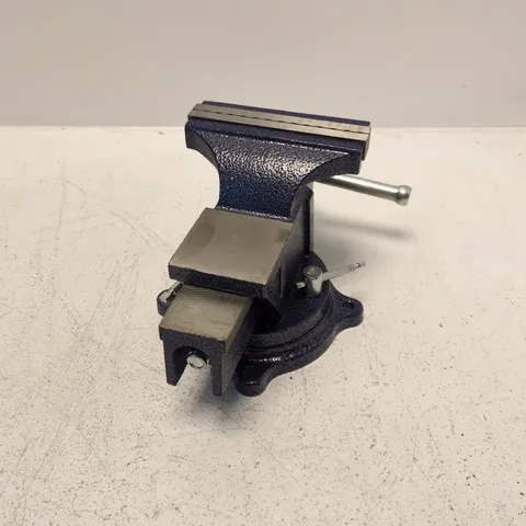 Mini Blue Bench Vise with Swivel Base – Small Workshop Vise 