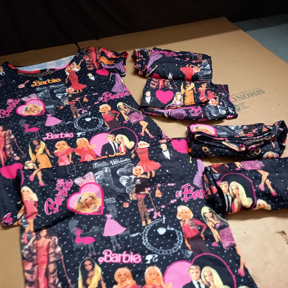 LOT OF 5 BARBIE THEMED DRESSES - VARIOUS SIZES