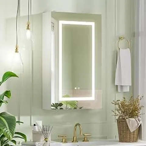 BOXED BATHROOM MIRROR CABINET,ILLUMINATED BATHROOM CABINETS WITH LIGHT | ANTI FOG,TOUCH CONTROL,MEMORY LIGHTED,3 COLOR,ADJUSTABLE COLOR TEMPERATURE,40X66,WA