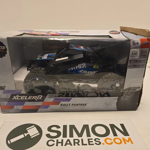 XCELER8 RALLY PANTHER RC CAR – MONSTER WHEELS, 1:10 SCALE (BOXED)