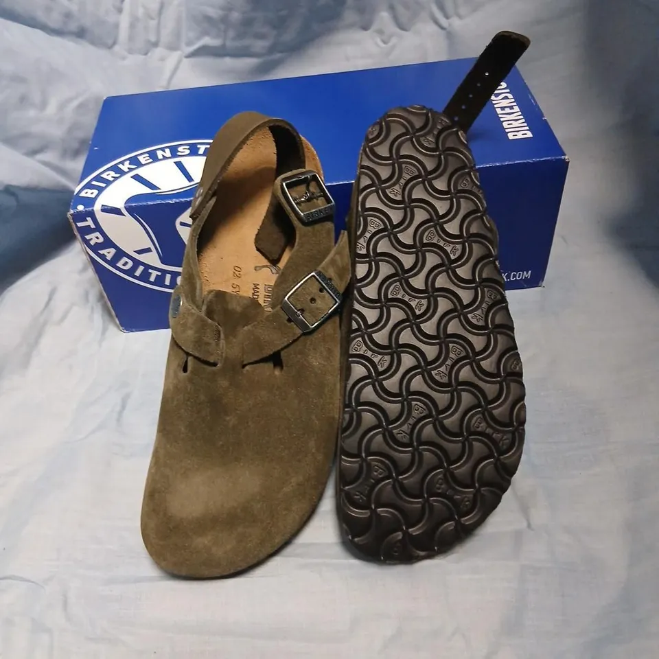 BIRKENSTOCK TOKIO II SUEDE SANDALS – THYME BROWN, UK 4.5 (EU 37)