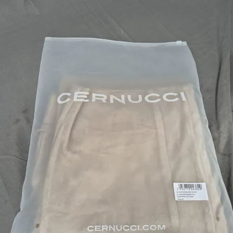 BAGGED CERNUCCI SUEDE WIDE LEG TROUSERS - SIZE XS