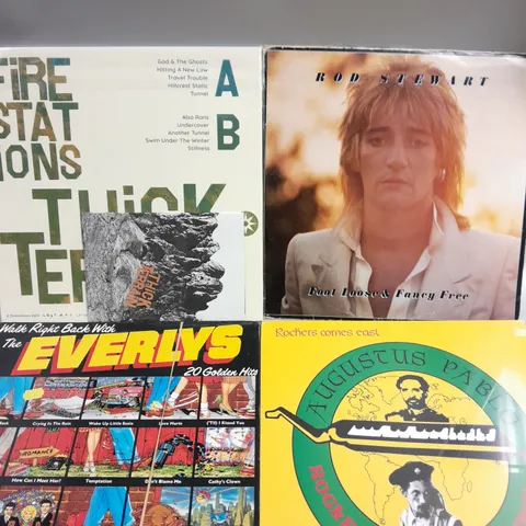 APPROXIMATELY 15 ASSORTED VINYLS FROM VARIOUS ARTISTS TO INCLUDE ROD STEWART, JERRY'S WORLD, THE EVERLYS ETC