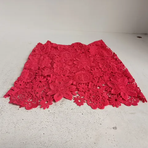 ATMOSPHERE WOMENβS LACE SKIRT β PINK/RED, UK 8