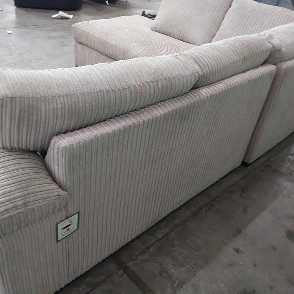 DESIGNER CORNER CHAISE SOFA NATURAL JUMBO CHORD 