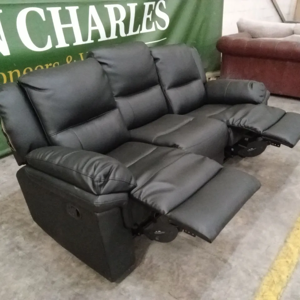 ALBION LUXURY FAUX LEATHER 3 SEATER HIGH BACK MANUAL RECLINER SOFA RRP £749