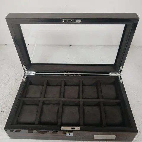 LUX WATCH BOX CO 12-SLOT WATCH DISPLAY BOX 