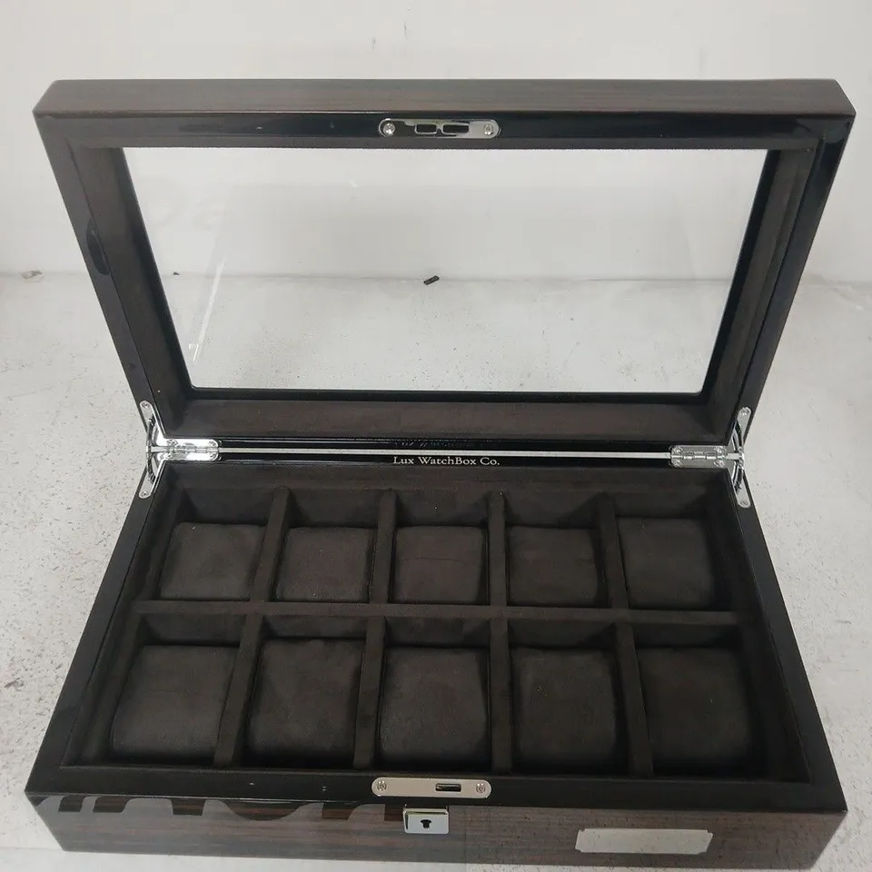 LUX WATCH BOX CO 12-SLOT WATCH DISPLAY BOX 