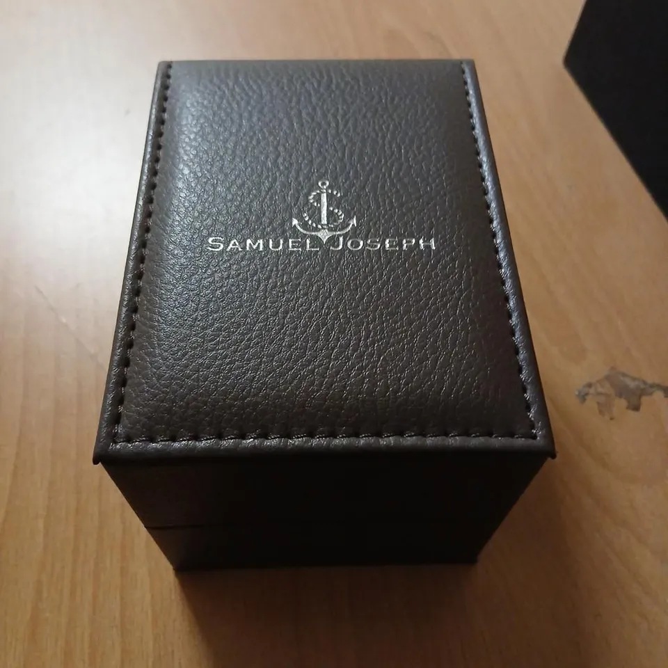 SAMUEL JOSEPH AUTOMATIC LIMITED EDITION SILVER BLUE WRISTWATCH – BOXED