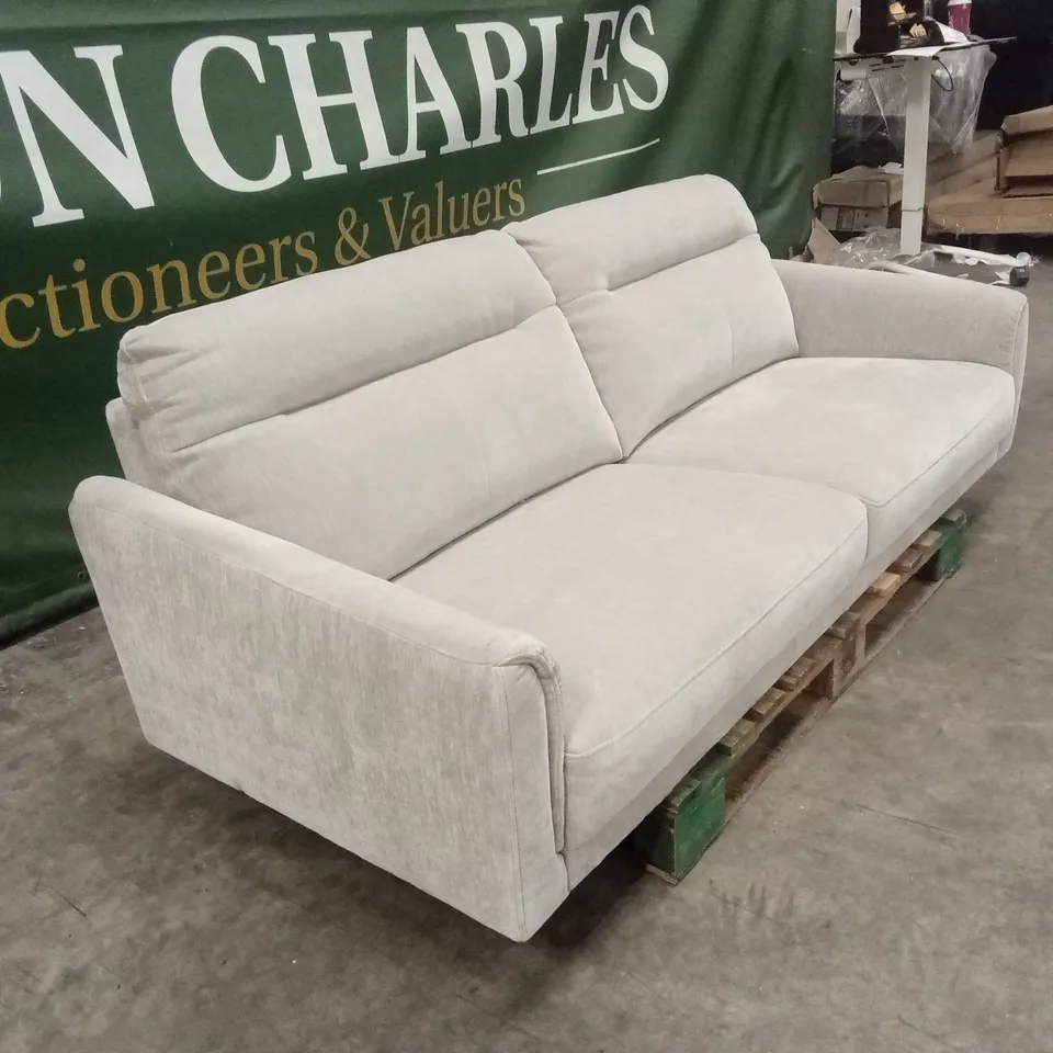 DANETTI BROOKS LIGHT GREY FABRIC PLEAT 3 SEATER SOFA RRP £979