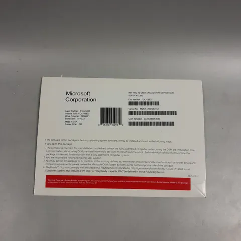 SEALED MICROSOFT WINDOWS 10 PRO 64-BIT OPERATING SYSTEM