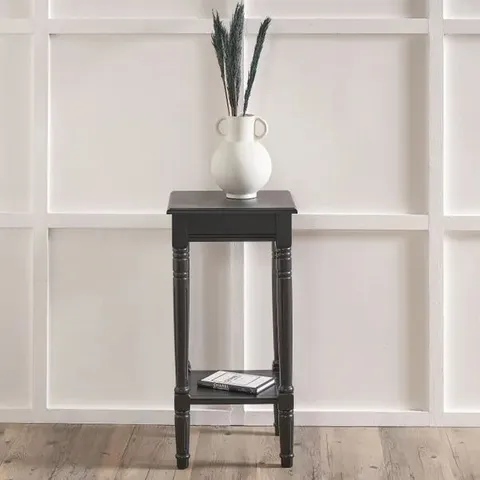 BOXED HERITAGE BLACK PINE WOOD ACCENT TABLE (1 BOX)