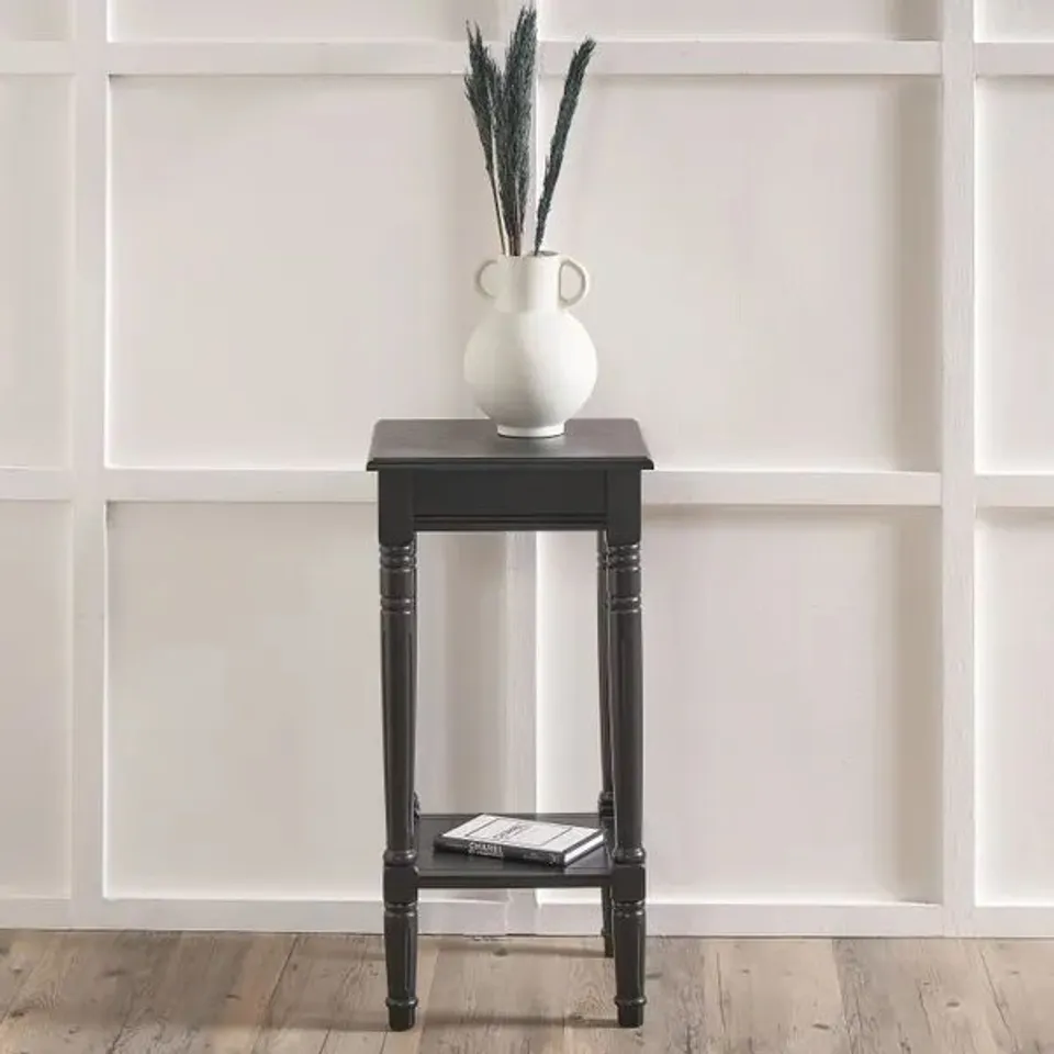 BOXED HERITAGE BLACK PINE WOOD ACCENT TABLE (1 BOX)