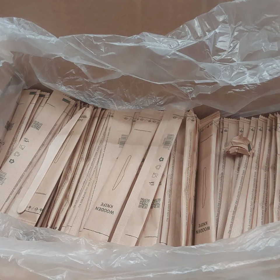 PALLET CONTAINING APPROXIMATELY 29,000 ENVIRONMENTALLY FRIENDLY DISPOSABLE WOODEN KNIVES