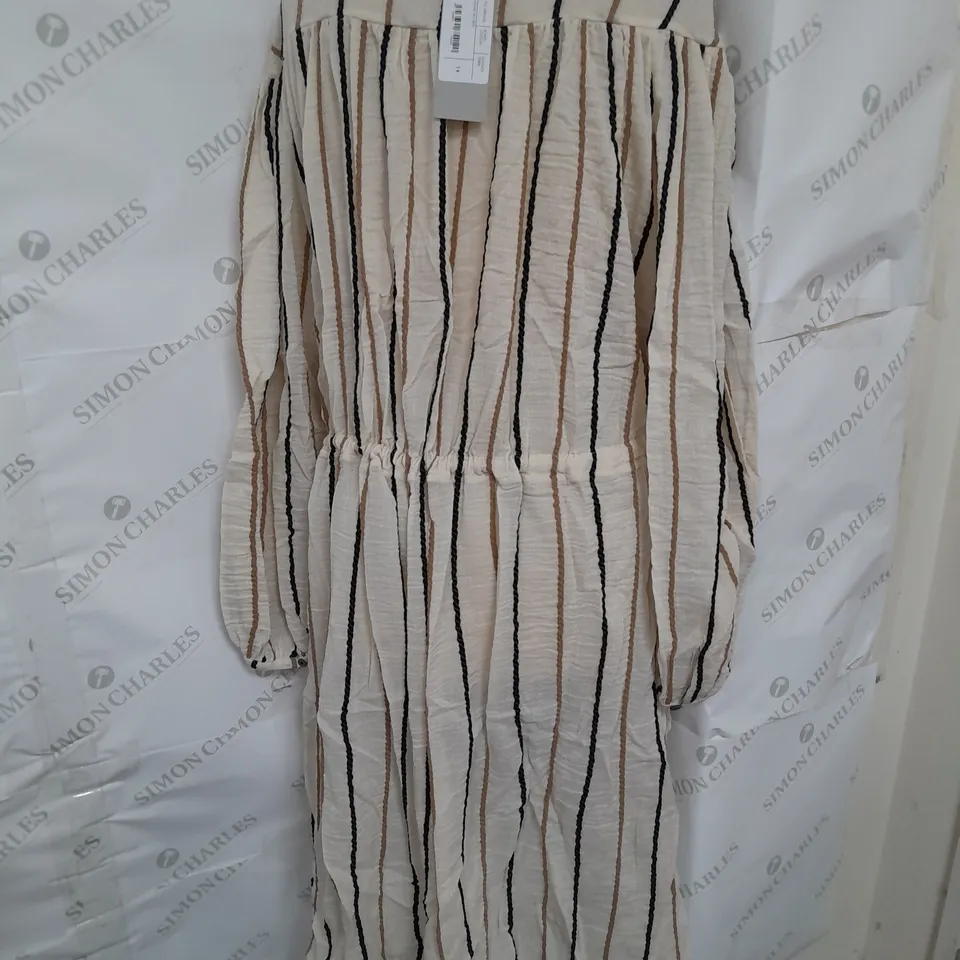 THREE GRACES ROPED COTTON JULIENNE MIDI DRESS IN SENNEN STRIPE SIZE 14