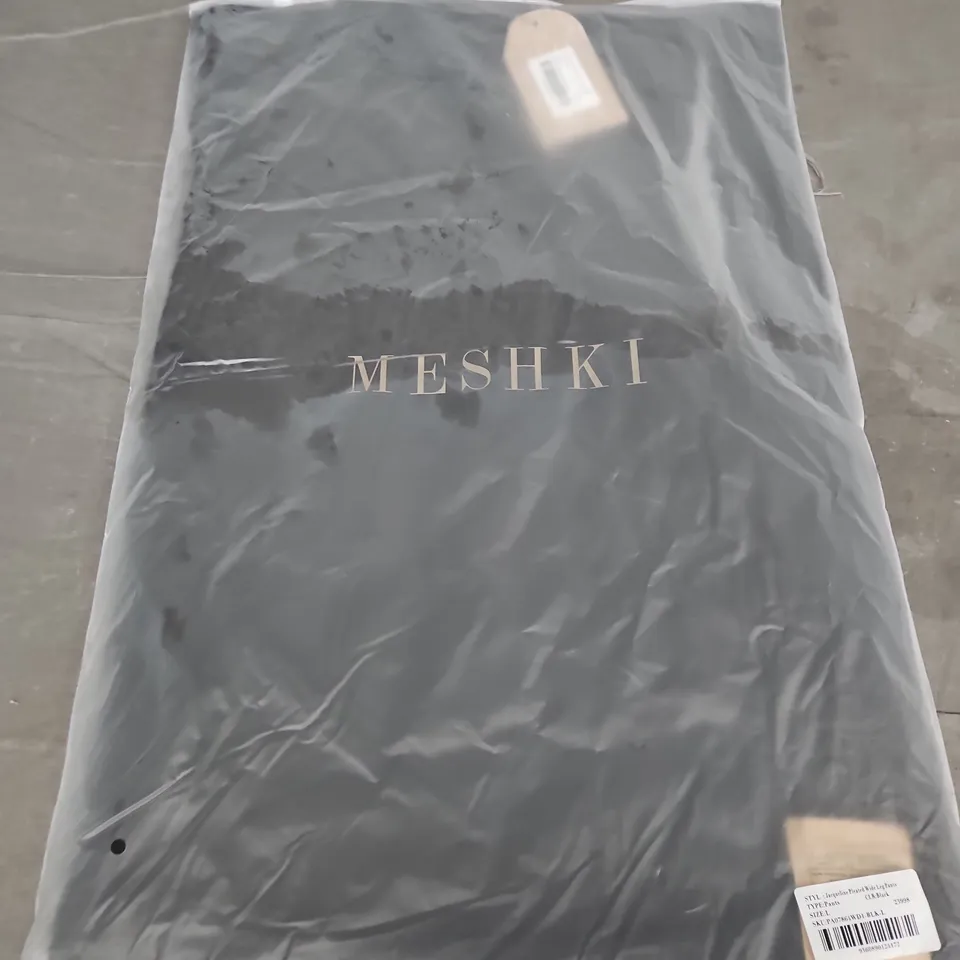 MESHKI JACQUELINE PLEATED WIDE-LEG PANTS – BLACK, SIZE L