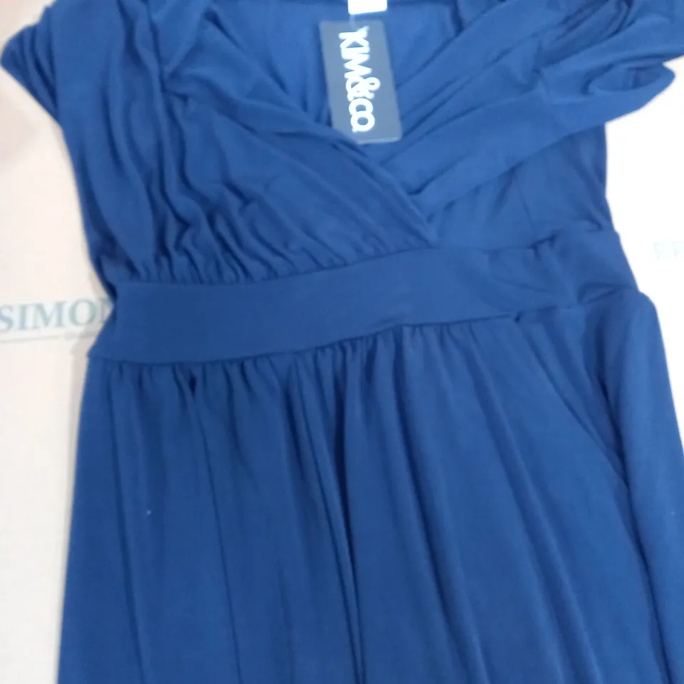 KIM AND CO GUCHO NAVY JUMPSUIT LARGE