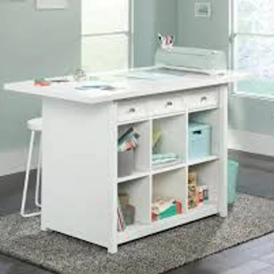 BOXED CRAFT WORK TABLE/ ISLAND WHITE (1 BOX)