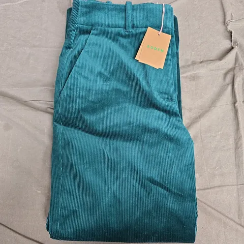 BODEN TEAL CORDUROY TROUSERS – UK 10P (WOMEN)