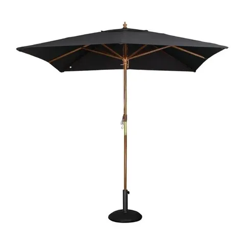 BOXED BOLERO SQUARE DOUBLE PULLEY PARASOL 2.5M DIAMETER BLACK