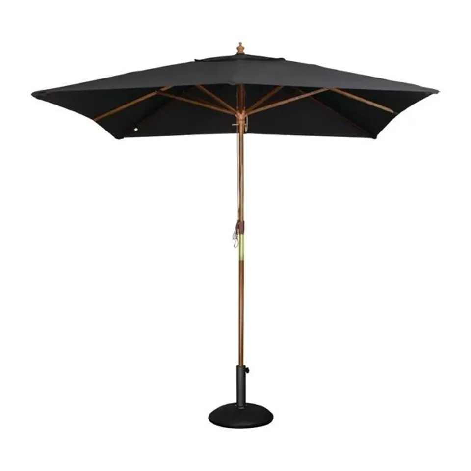 BOXED BOLERO SQUARE DOUBLE PULLEY PARASOL 2.5M DIAMETER BLACK