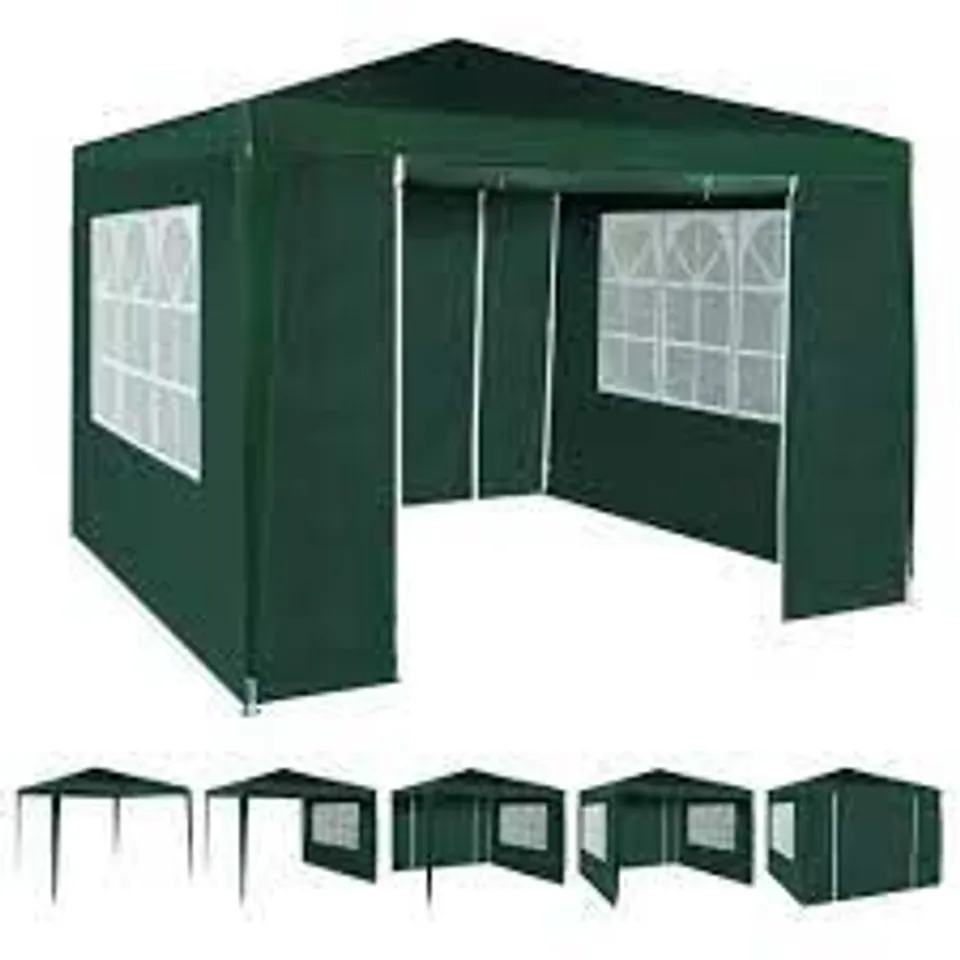 3X3M JOINT GAZEBO WITH SIDES - GREEN