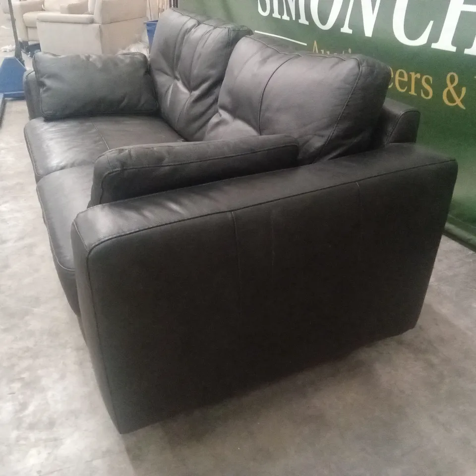ARDEN ITALIAN LEATHER 3 SEATER SOFA - BLACK RRP £1299